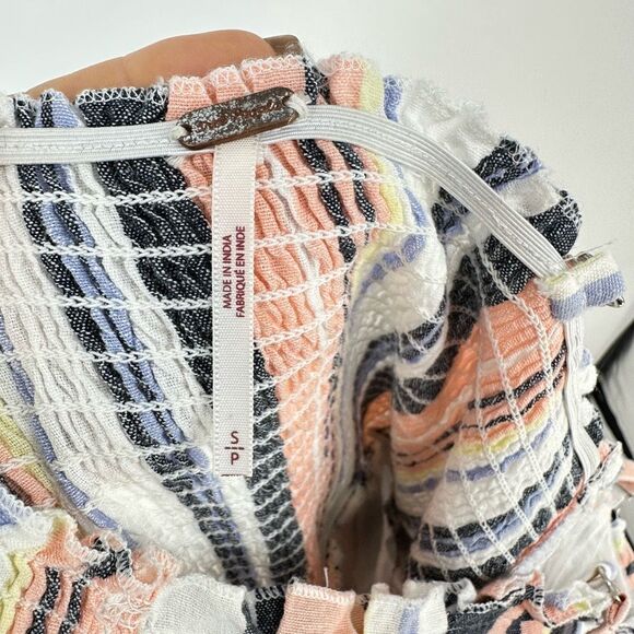 Free People Striped Midi Dress - Blue, Pink, White - Picture 9 of 12